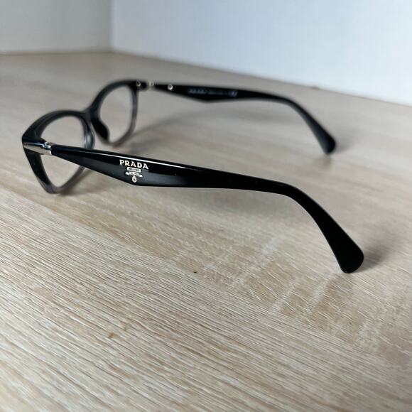 Prada VPR 15P ZYY-1O1 Eyeglasses Cat Eye Black Frames 53-16-135 Made in Italy - Picture 7 of 8